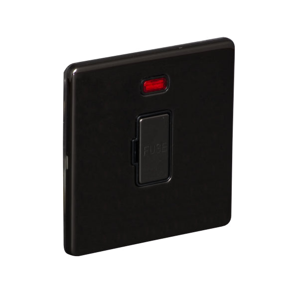 1 Gang 13A Unswitched Fuse Connection Unit Spur with Neon Screw Less Plate