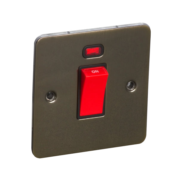 1 Gang 45A Double Pole Switch with Neon Flat Plate