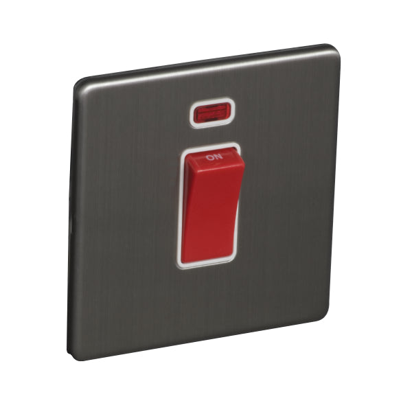 1 Gang 45A Double Pole Switch with Neon Screw Less Plate