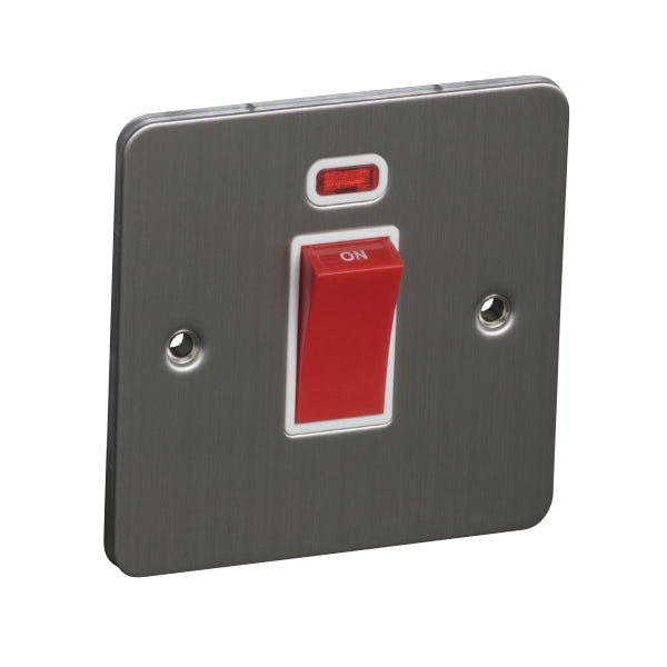 1 Gang 45A Double Pole Switch with Neon Flat Plate