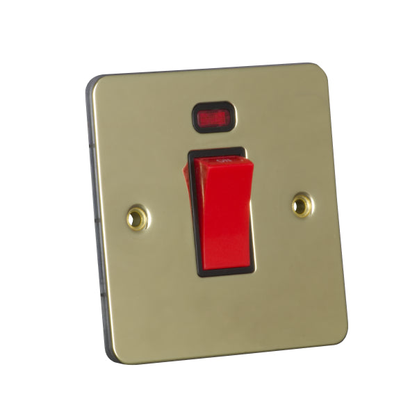 1 Gang 45A Double Pole Switch with Neon Flat Plate