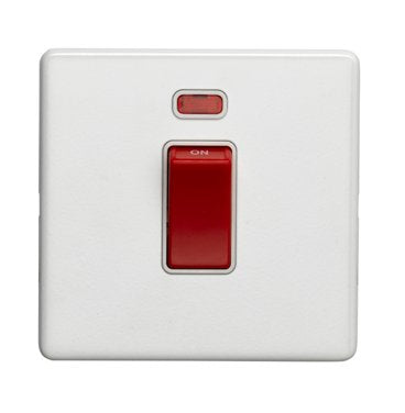 1 Gang 45A Double Pole Switch with Neon Screw Less Plate