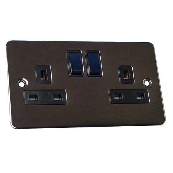 2 Gang 13A Switched Socket Flat Plate