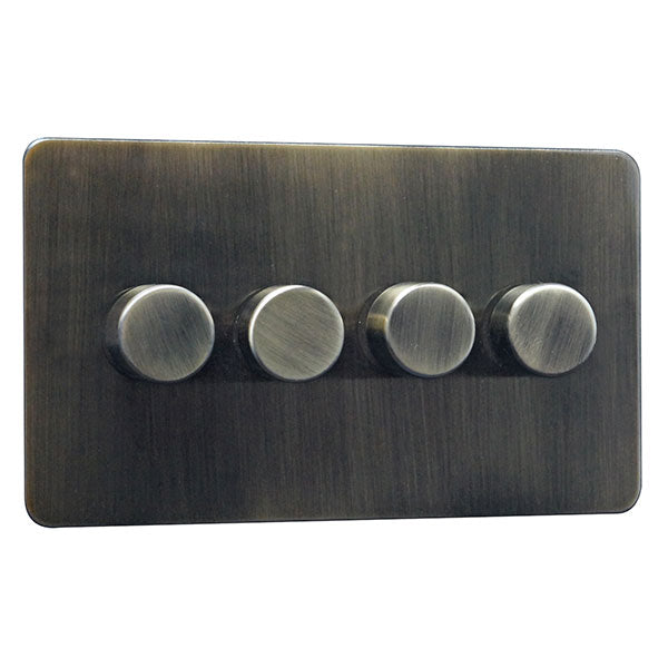 4 Gang 2 Way Dimmer Switch Screw Less Plate