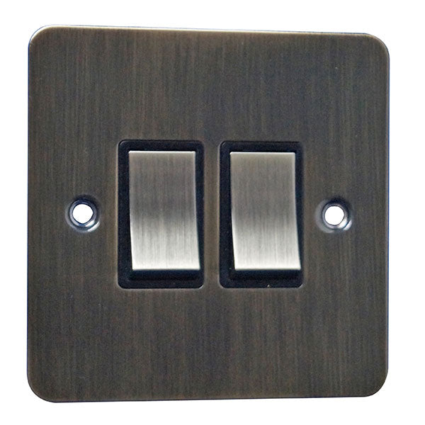 2 Gang 2 Way Rocker Flat Plate