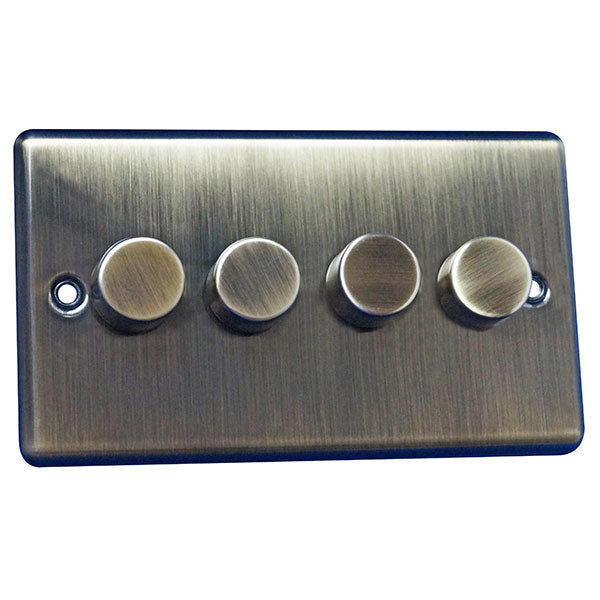 4 Gang 2 Way Dimmer Switch Round Angled Plate