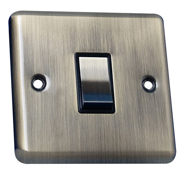 1 Gang 2 Way Light Switch Round Angled Plate