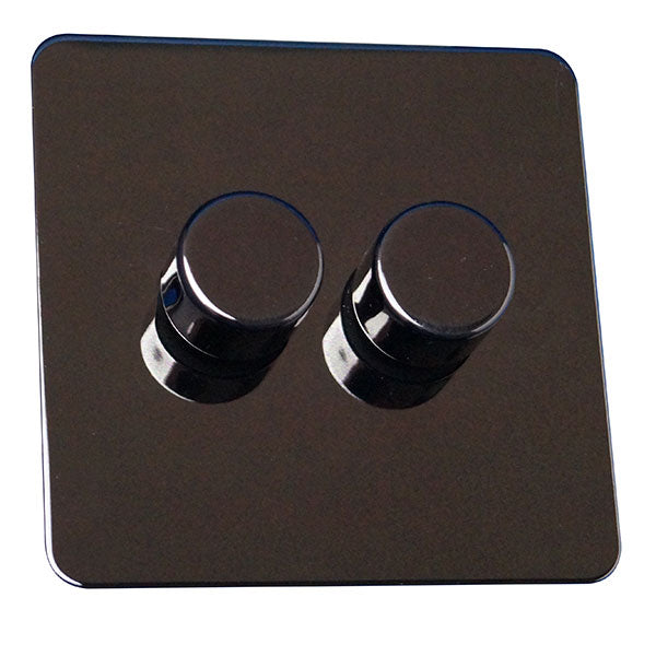 2 Gang 2 Way Dimmer Switch Screw Less Plate