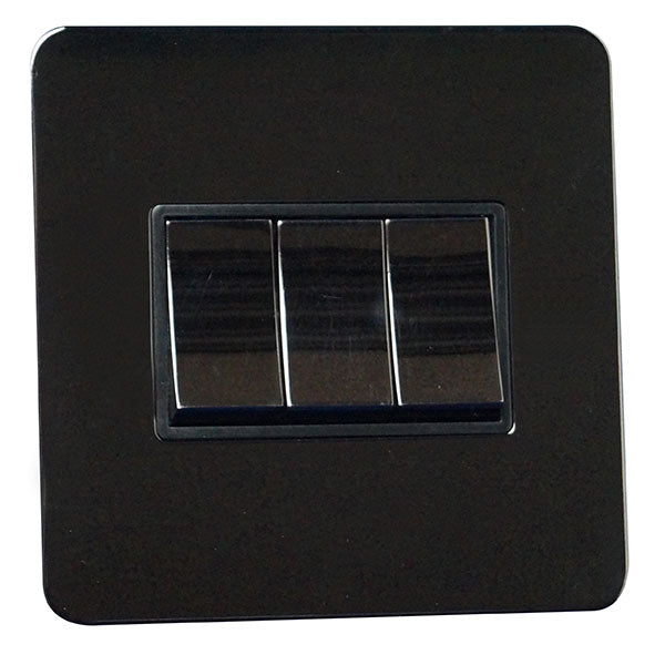 3 Gang 2 Way Rocker Screw Less Plate