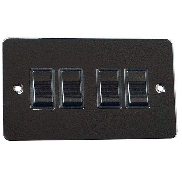 4 Gang 2 Way Rocker Flat Plate