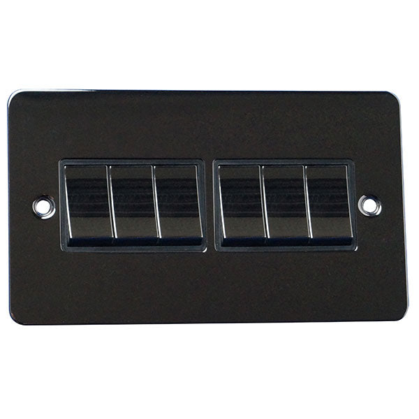 6 Gang 2 Way Rocker Flat Plate