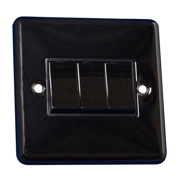 3 Gang 2 Way Rocker Round Angled Plate