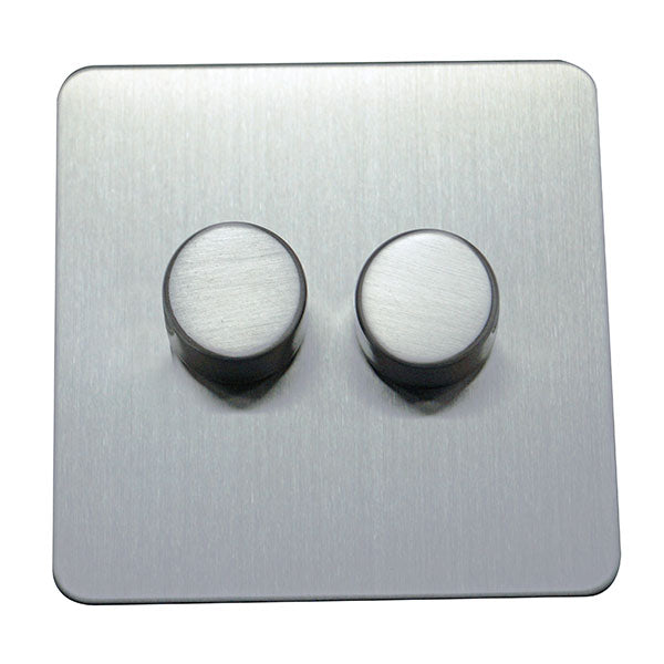 2 Gang 2 Way Dimmer Switch Screw Less Plate