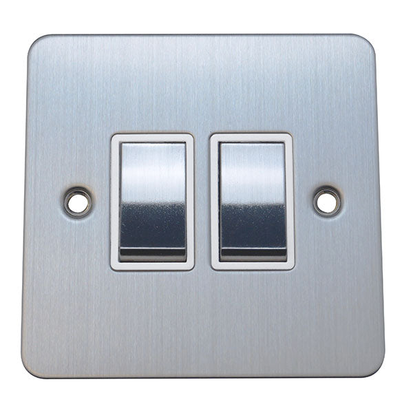 2 Gang 2 Way Rocker Flat Plate