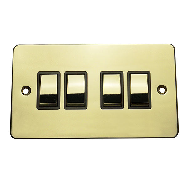 4 Gang 2 Way Rocker Flat Plate