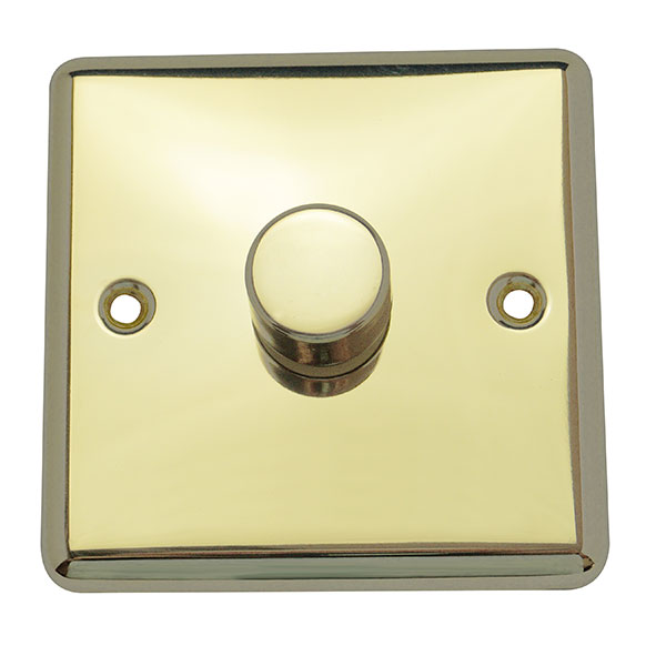 1 Gang 2 Way Dimmer Switch Round Angled Plate