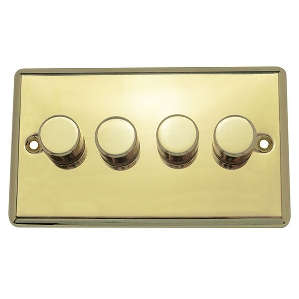 4 Gang 2 Way Dimmer Switch Round Angled Plate