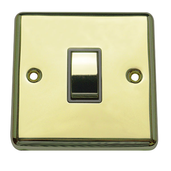 1 Gang 2 Way Light Switch Round Angled Plate