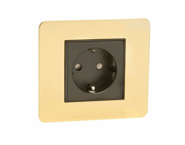 1 Gang Schuko Socket Screw Less Plate