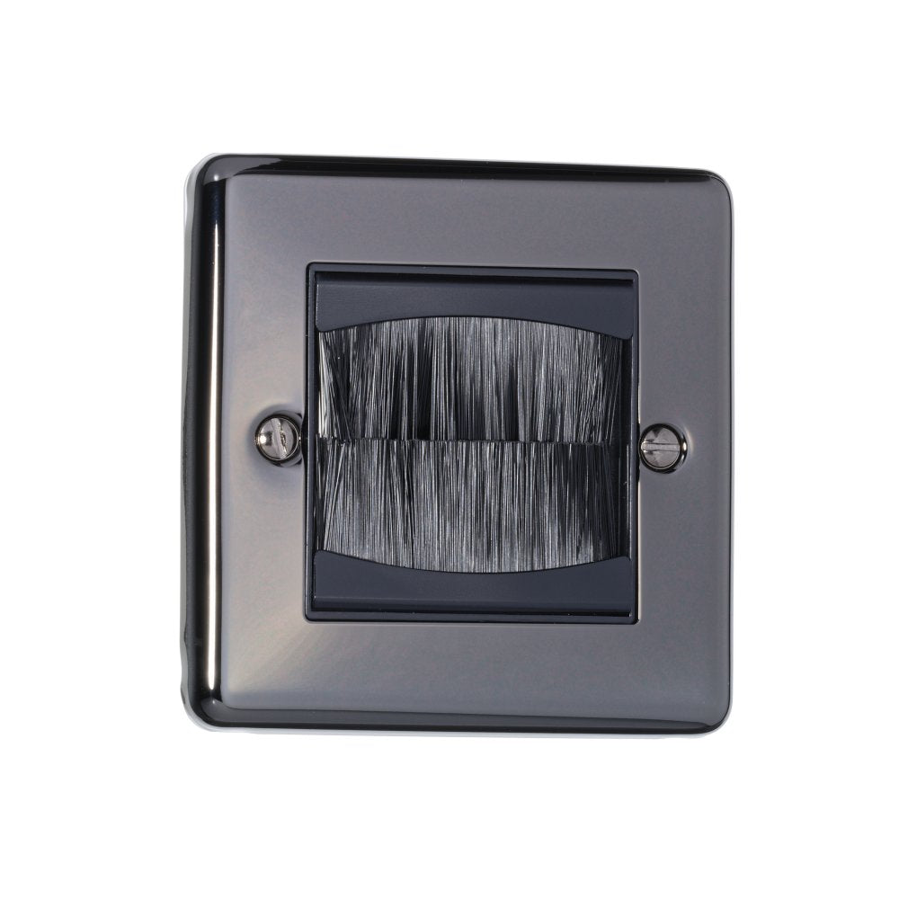 1 Gang Brush Plate Round Angled Plate