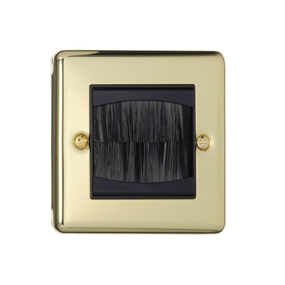 1 Gang Brush Plate Round Angled Plate