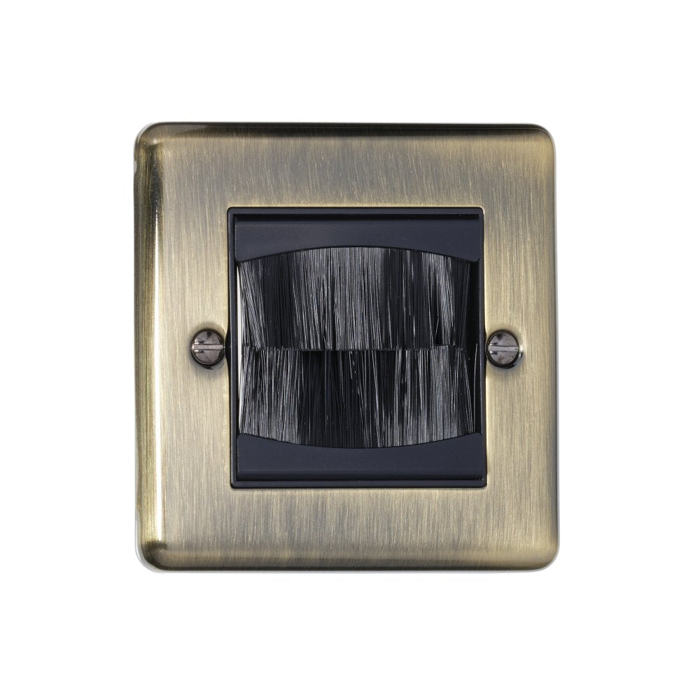 1 Gang Brush Plate Round Angled Plate