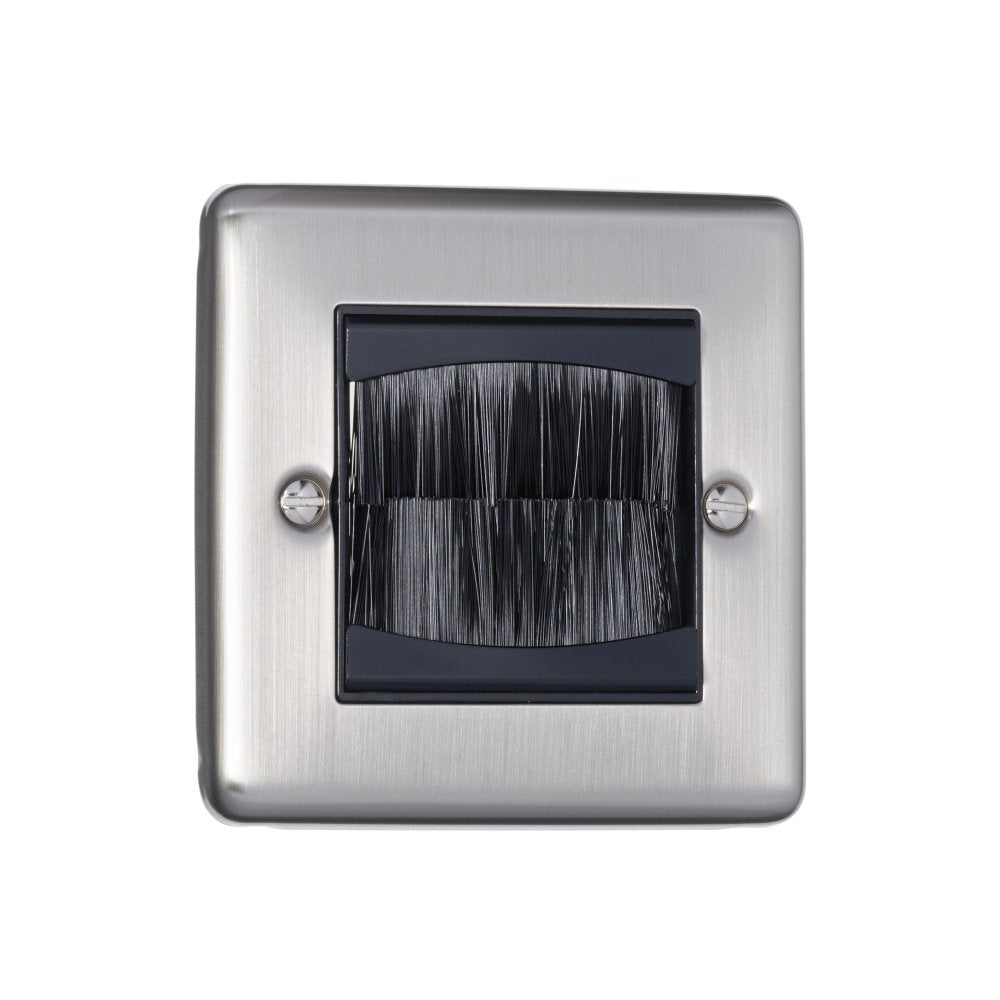 1 Gang Brush Plate Round Angled Plate