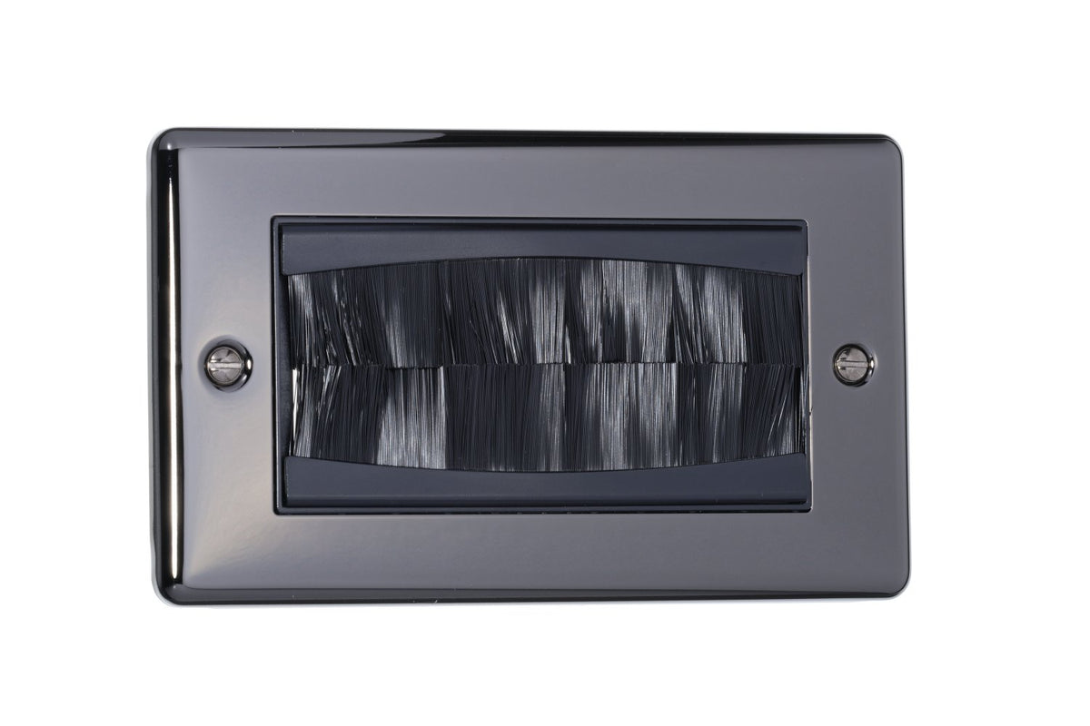 2 Gang Brush Plate Round Angled Plate