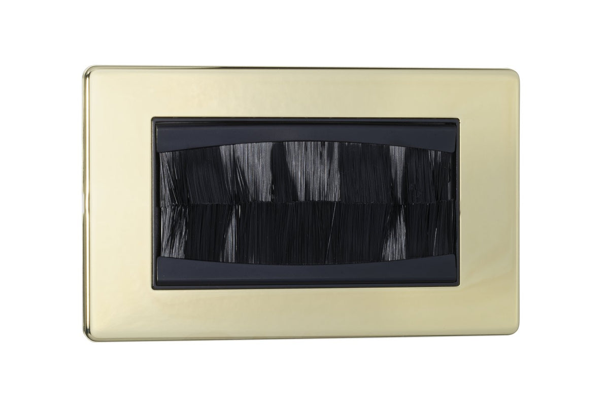 2 Gang Brush Plate Screw Less Plate