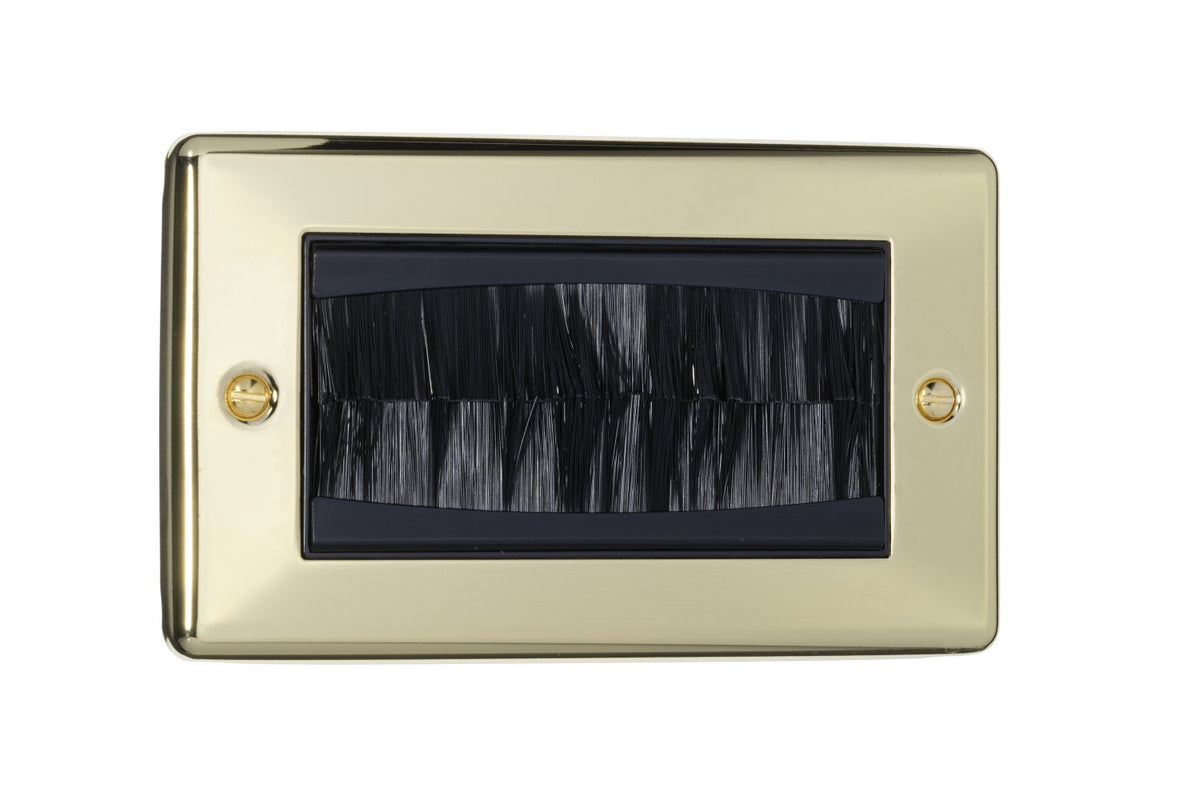 2 Gang Brush Plate Round Angled Plate