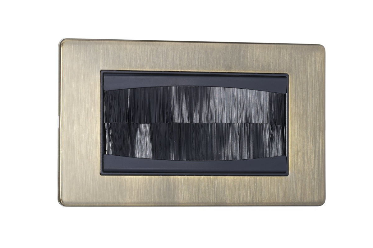 2 Gang Brush Plate Screw Less Plate