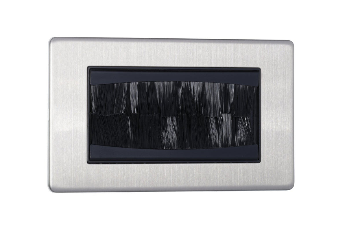 2 Gang Brush Plate Screw Less Plate