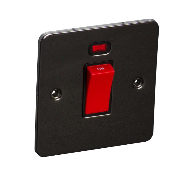 1 Gang 45A Double Pole Switch with Neon Flat Plate