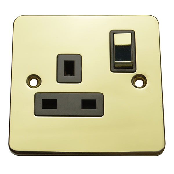 1 Gang 13A Switched Socket Flat Plate