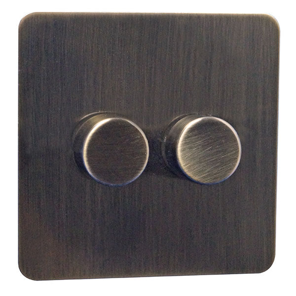 2 Gang 2 Way Dimmer Switch Screw Less Plate