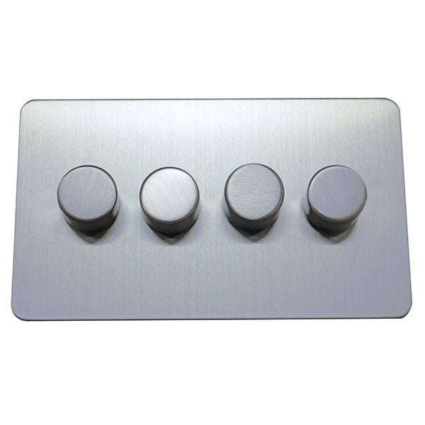 4 Gang 2 Way Dimmer Switch Screw Less Plate