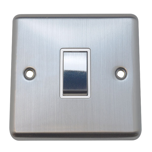 1 Gang 2 Way Light Switch Round Angled Plate