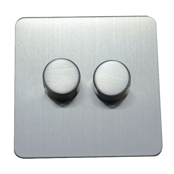2 Gang 2 Way Dimmer Switch Screw Less Plate