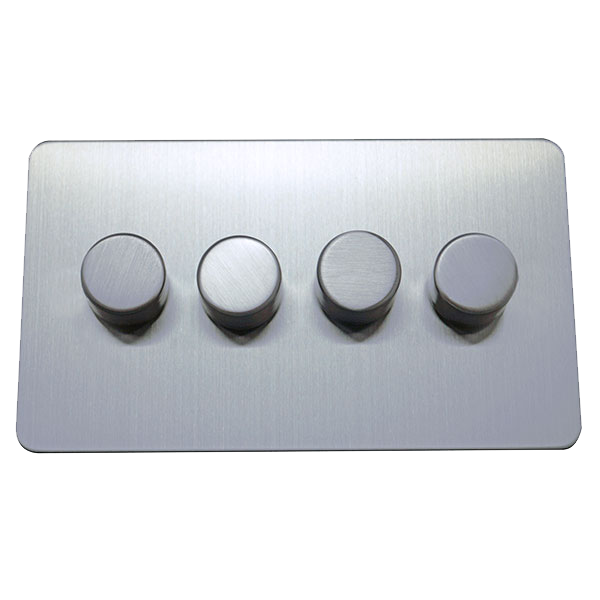 4 Gang 2 Way Dimmer Switch Screw Less Plate