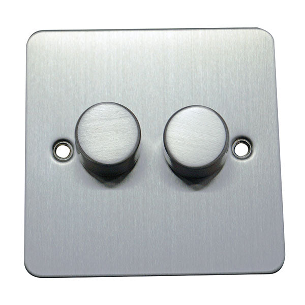 2 Gang 2 Way Dimmer Switch Flat Plate