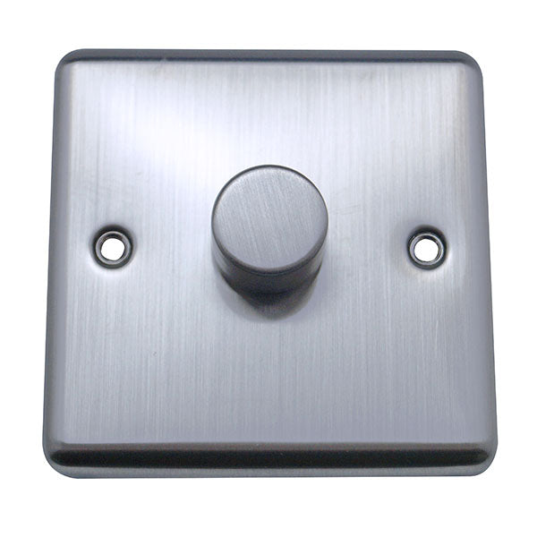 1 Gang 2 Way Dimmer Switch Round Angled Plate