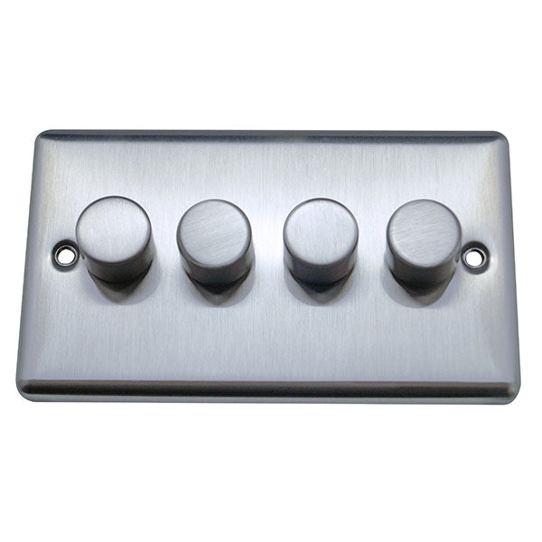 4 Gang 2 Way Dimmer Switch Round Angled Plate