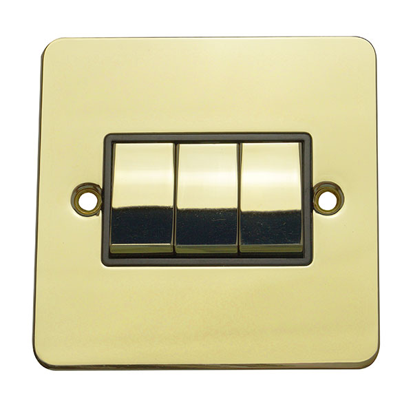 3 Gang 2 Way Rocker Flat Plate