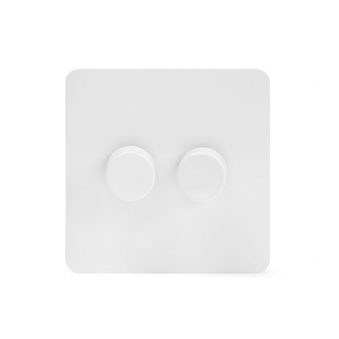 2 Gang 2 Way Dimmer Switch Screw Less Plate