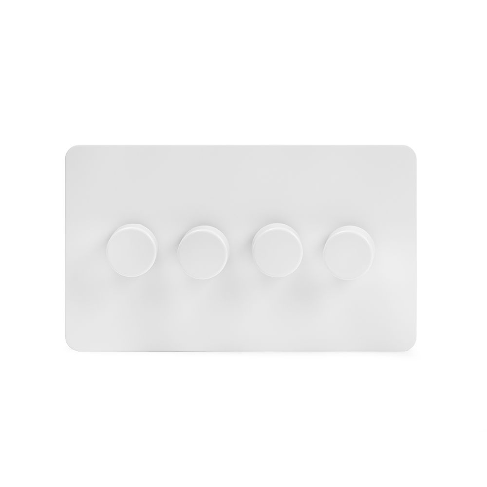 4 Gang 2 Way Dimmer Switch Screw Less Plate