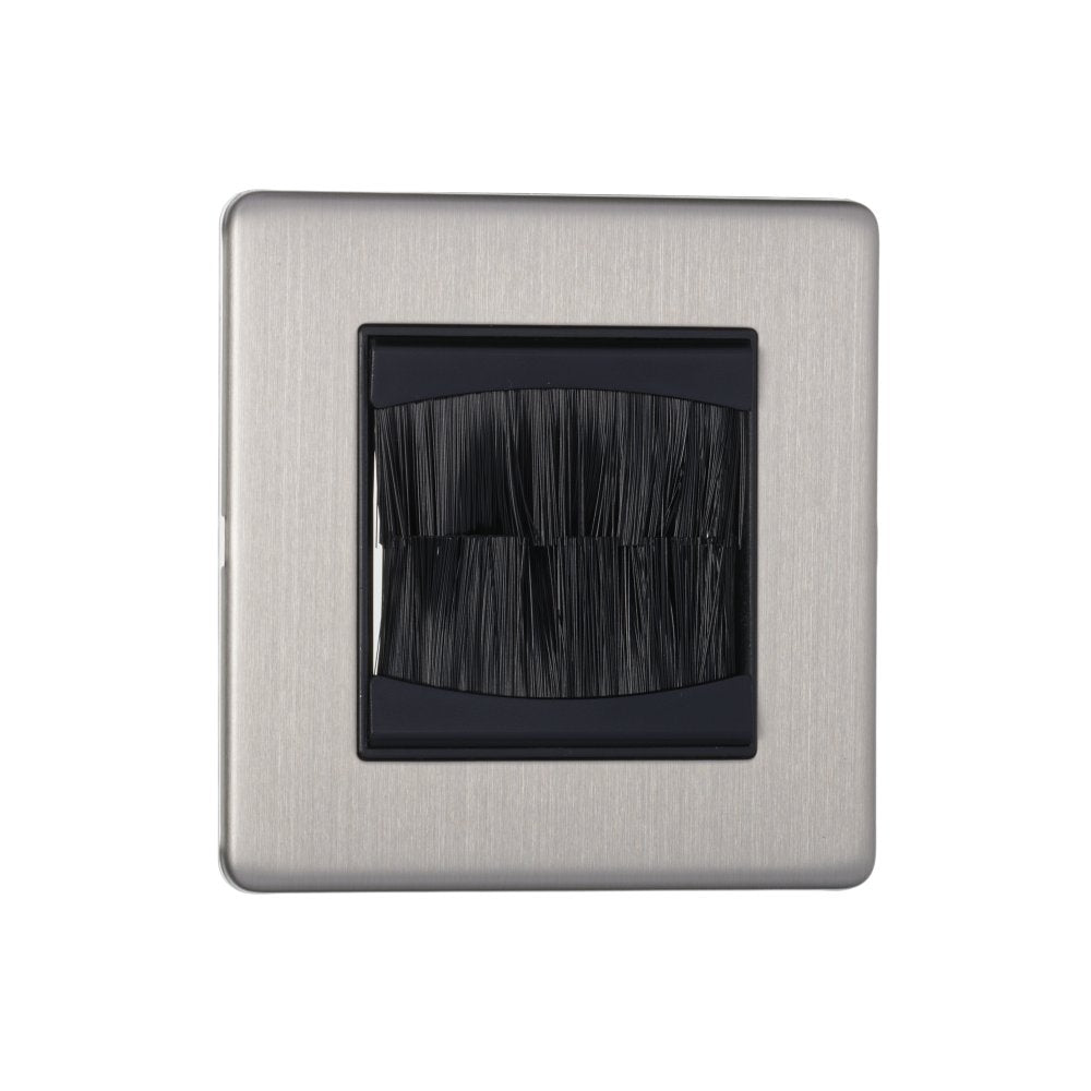 1 Gang Brush Plate Screw Less Plate