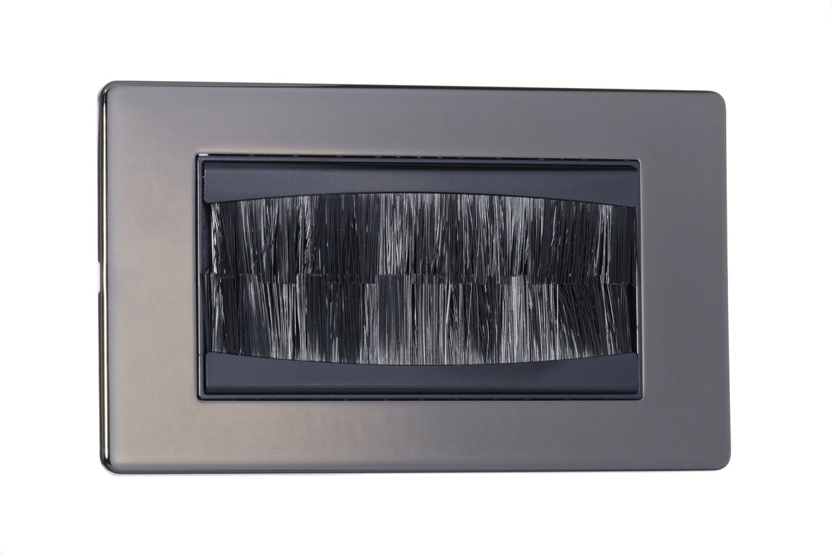 2 Gang Brush Plate Screw Less Plate