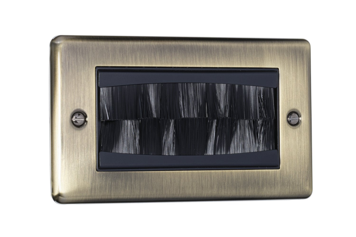 2 Gang Brush Plate Round Angled Plate